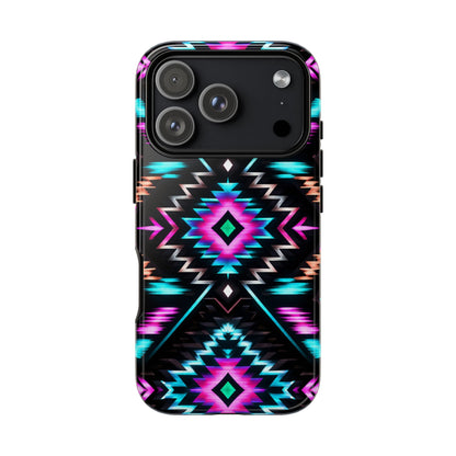 Black Neon Aztec Rug Tough Case