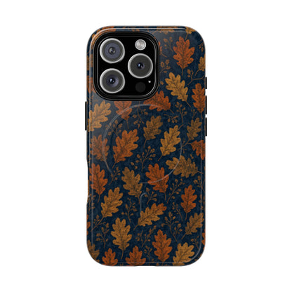 Navy Autumn Leaves Magnetic Case