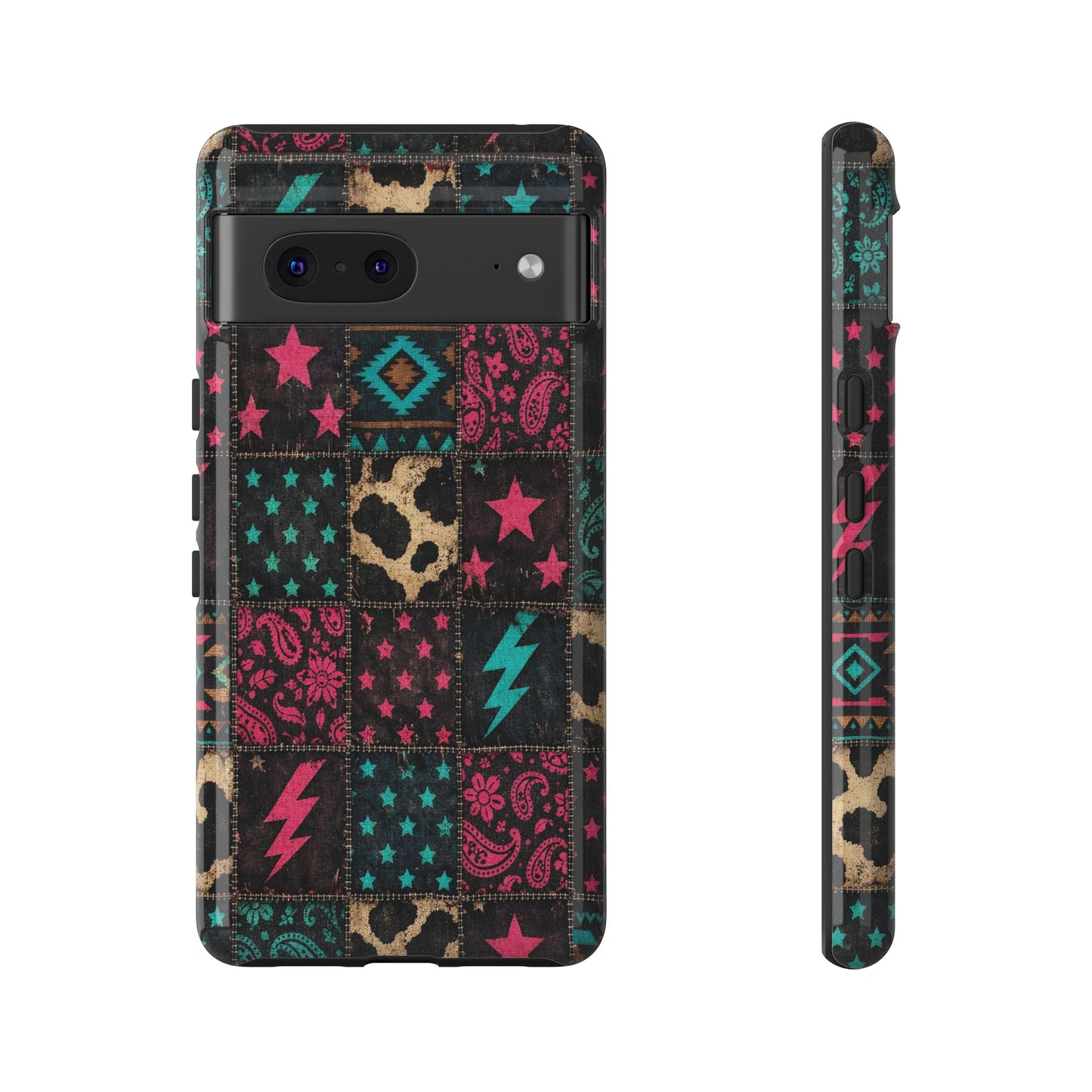 Neon Cowhide Patchwork Tough Case