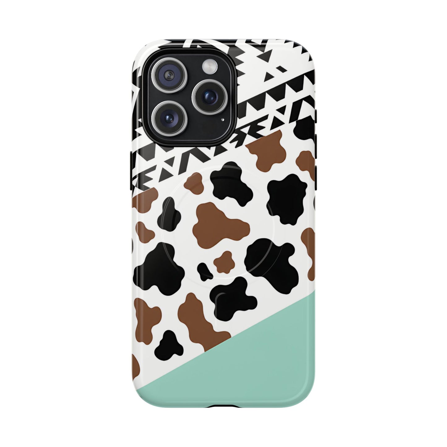 Mint Aztec Cowhide Magnetic Case