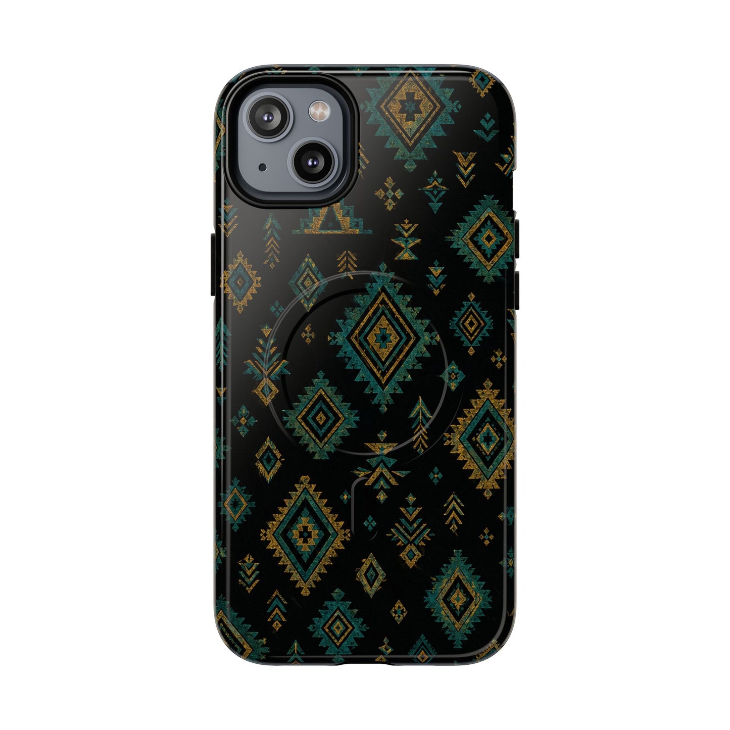 Turquoise Gold Aztec Magnetic Case