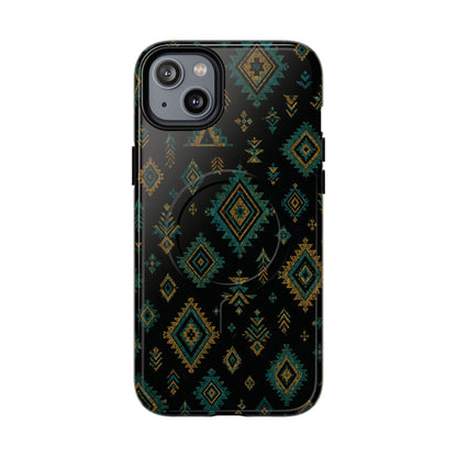 Turquoise Gold Aztec Magnetic Case