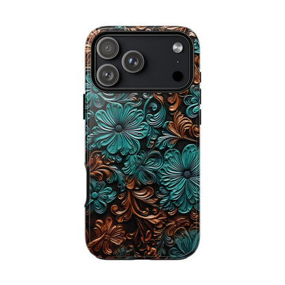 Tooled Floral Tough Phone Case