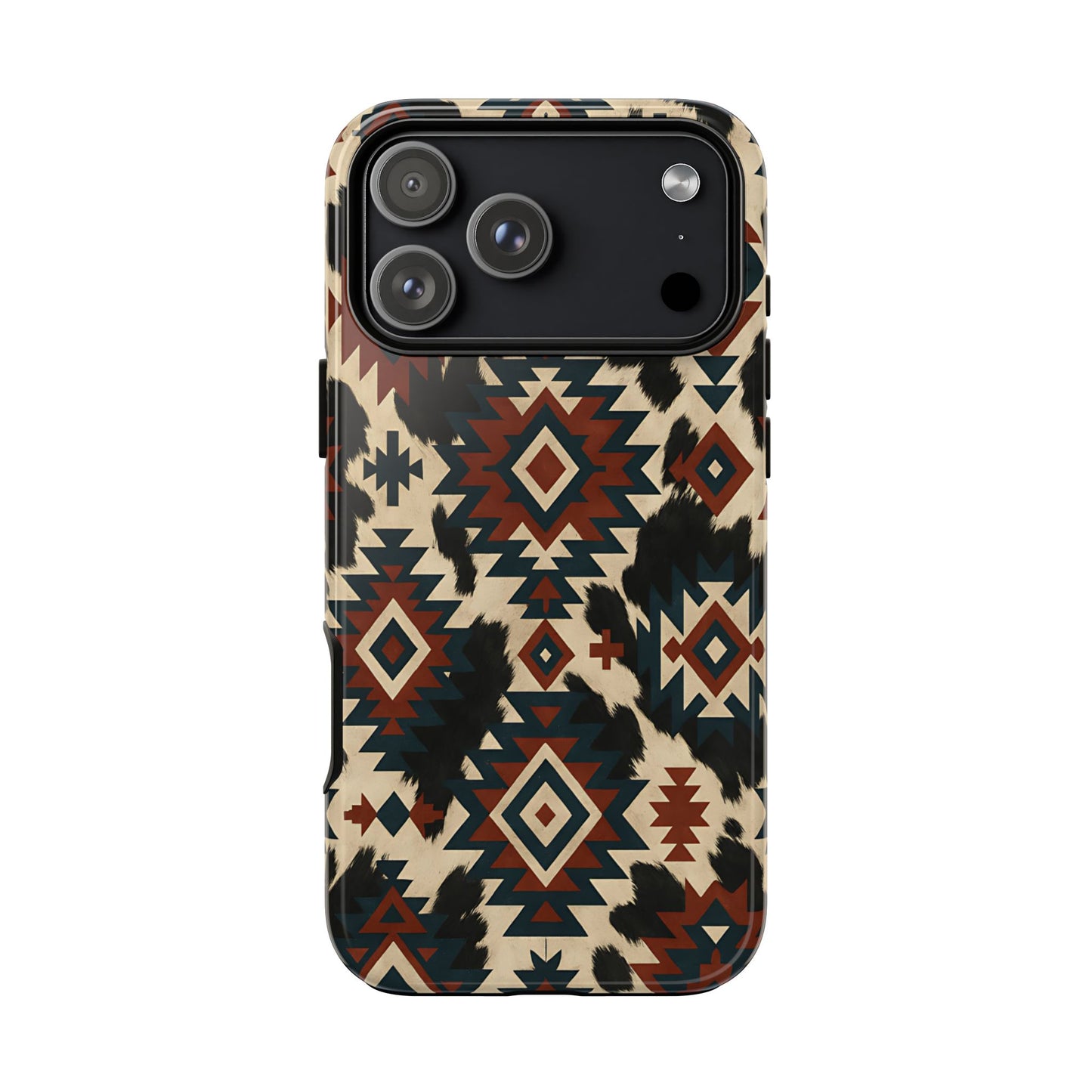 Rust Aztec + Cowhide Tough Phone Case
