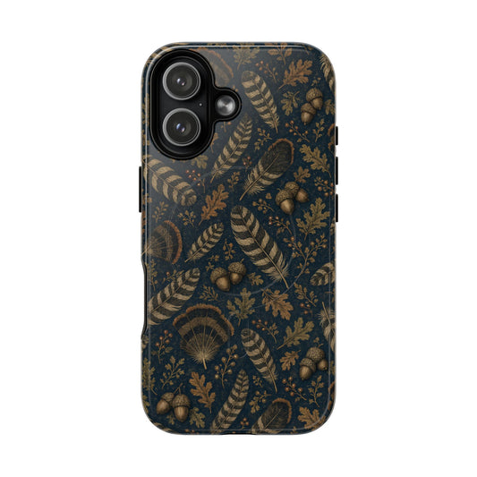 Navy Feathers Magnetic Case
