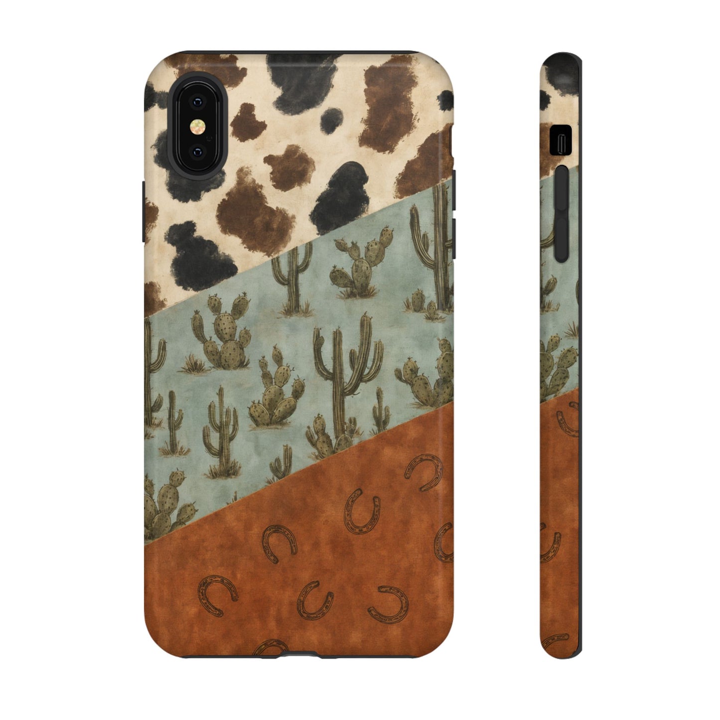 Cowhide Turquoise Cactus Tough Case