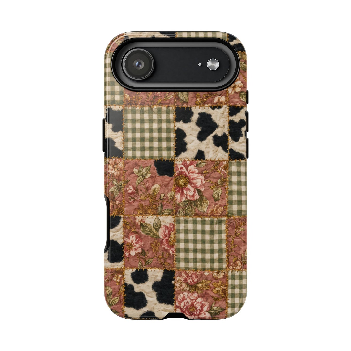 Cowhide Floral Quilt Tough Case