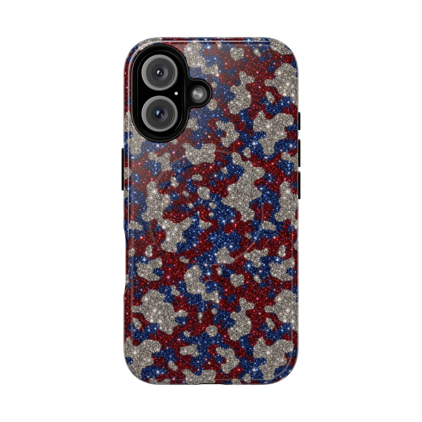 USA Cowhide Glitter Magnetic Case