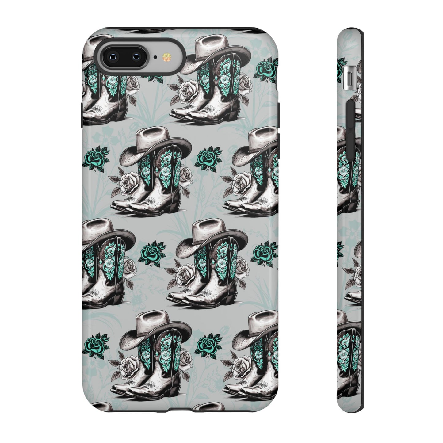 Teal Floral Boots Tough Case