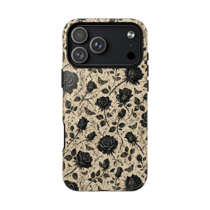 Black Rose Bone Magnetic Case