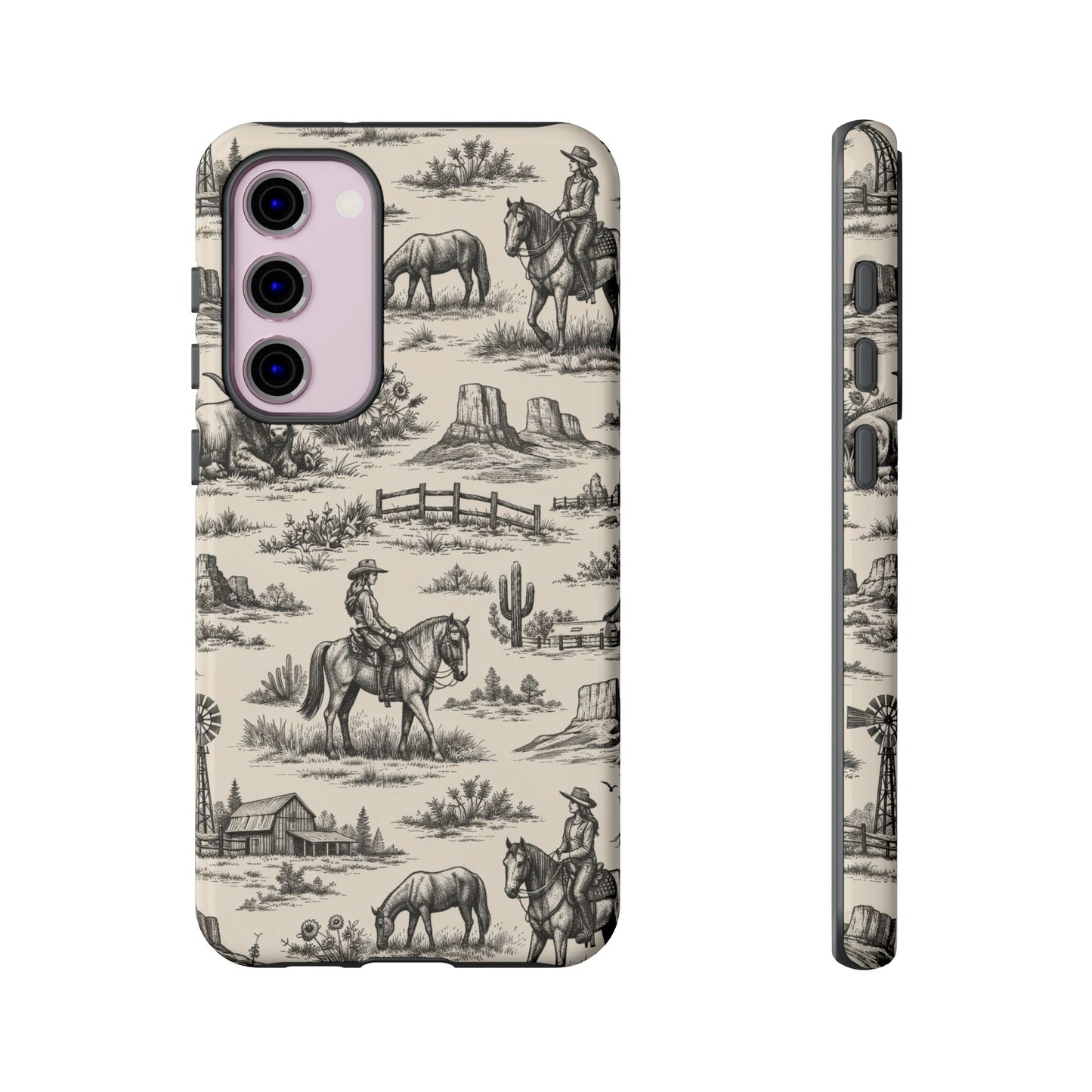Western Toile Black Tough Case