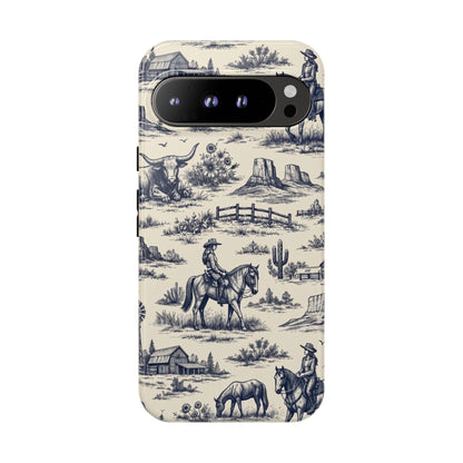 Western Toile Navy Tough Case