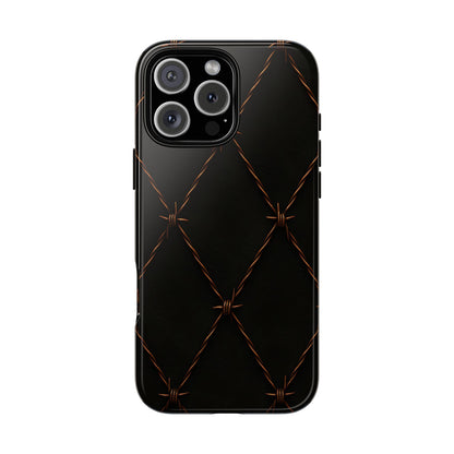 Black Barbed Wire Grid Tough Case
