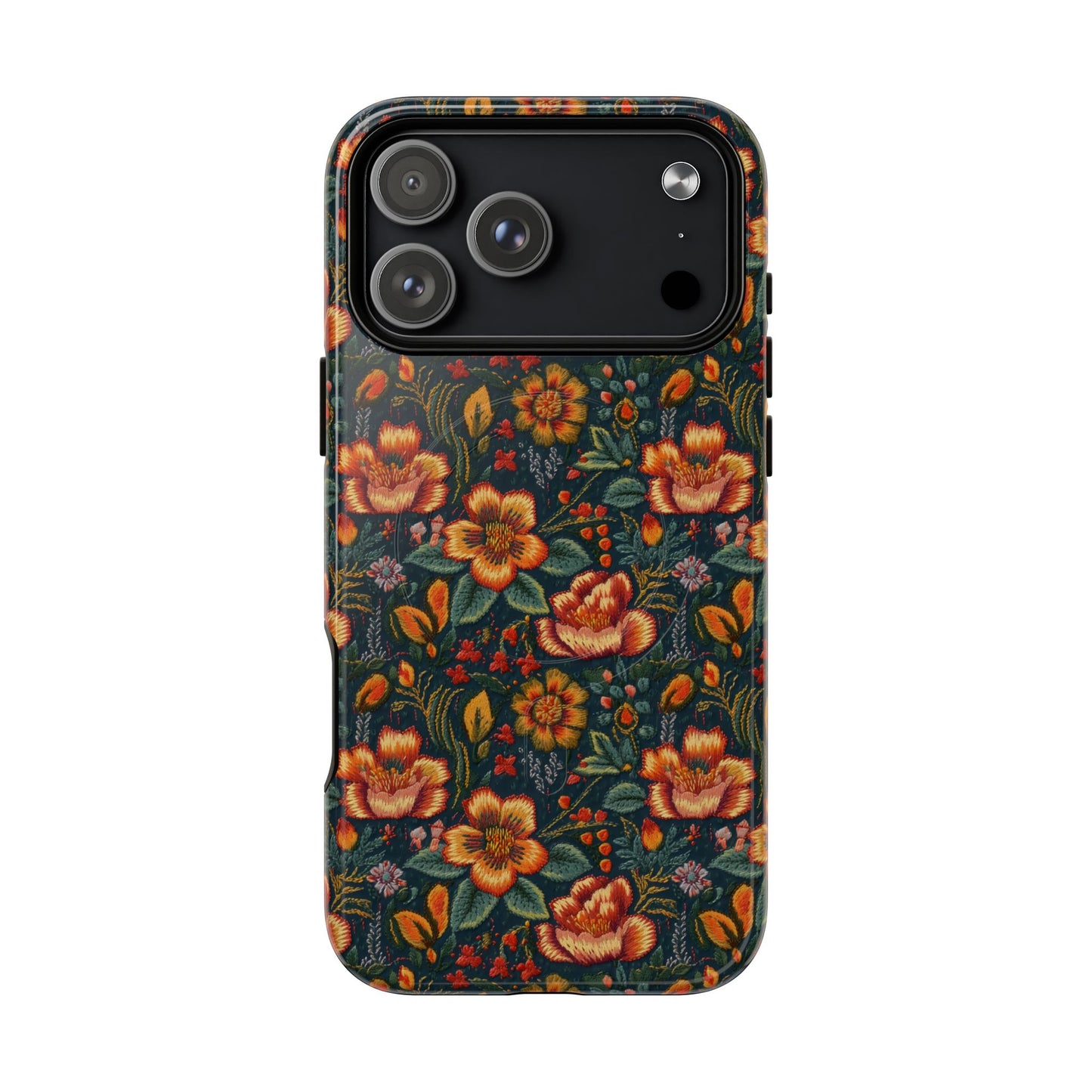 Embroidered Flowers Magnetic Case