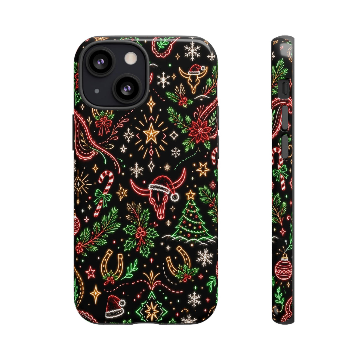 Neon Christmas Skulls Tough Case
