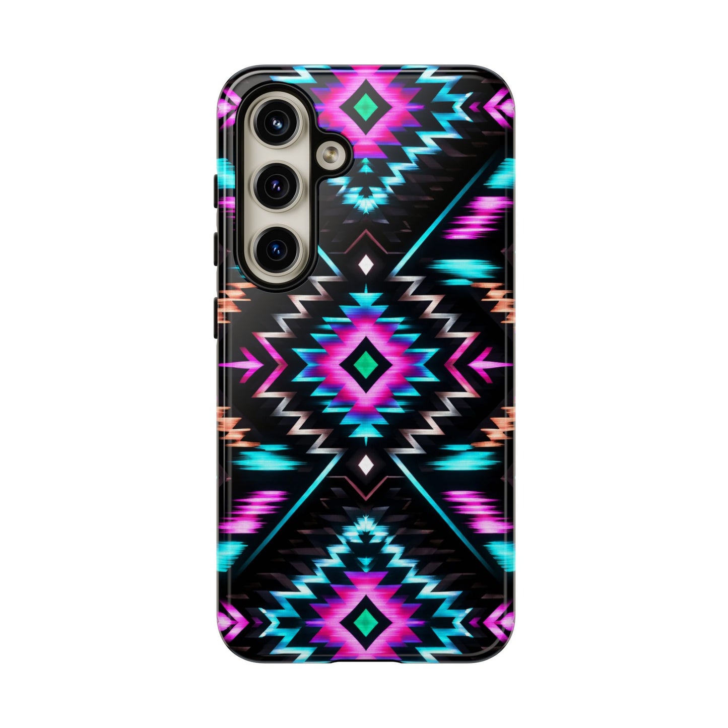 Black Neon Aztec Rug Tough Case