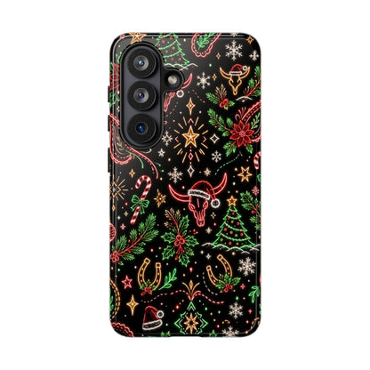 Neon Christmas Skulls Tough Case