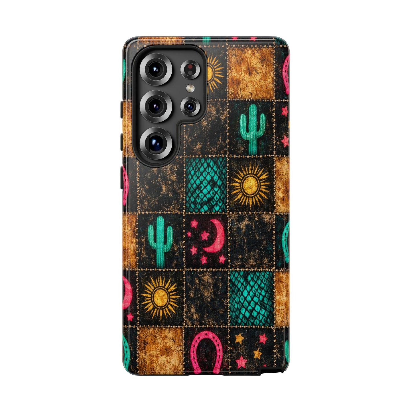 Neon Cactus Patchwork Tough Case