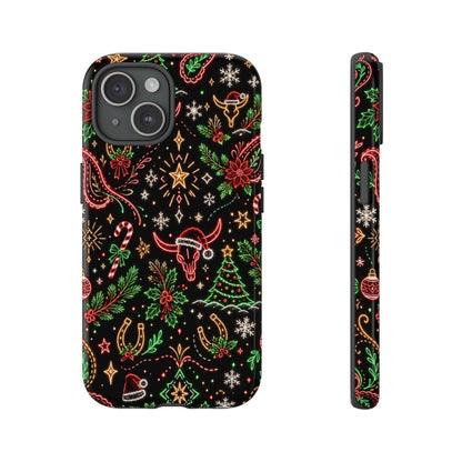 Neon Christmas Skulls Tough Case