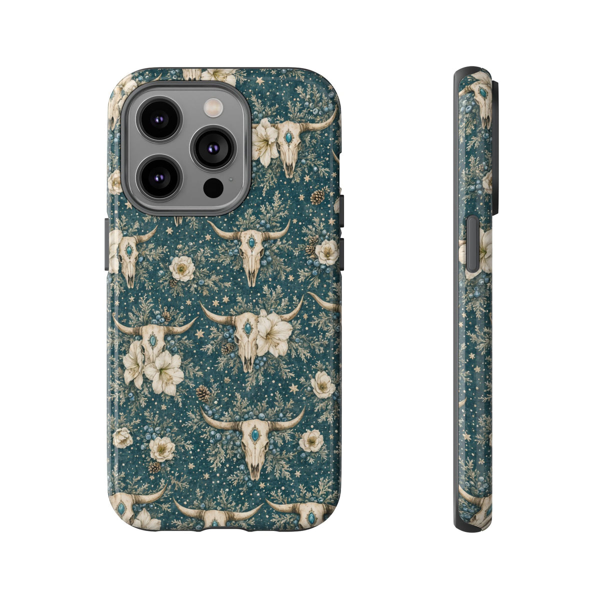 Turquoise Winter Skull Tough Case