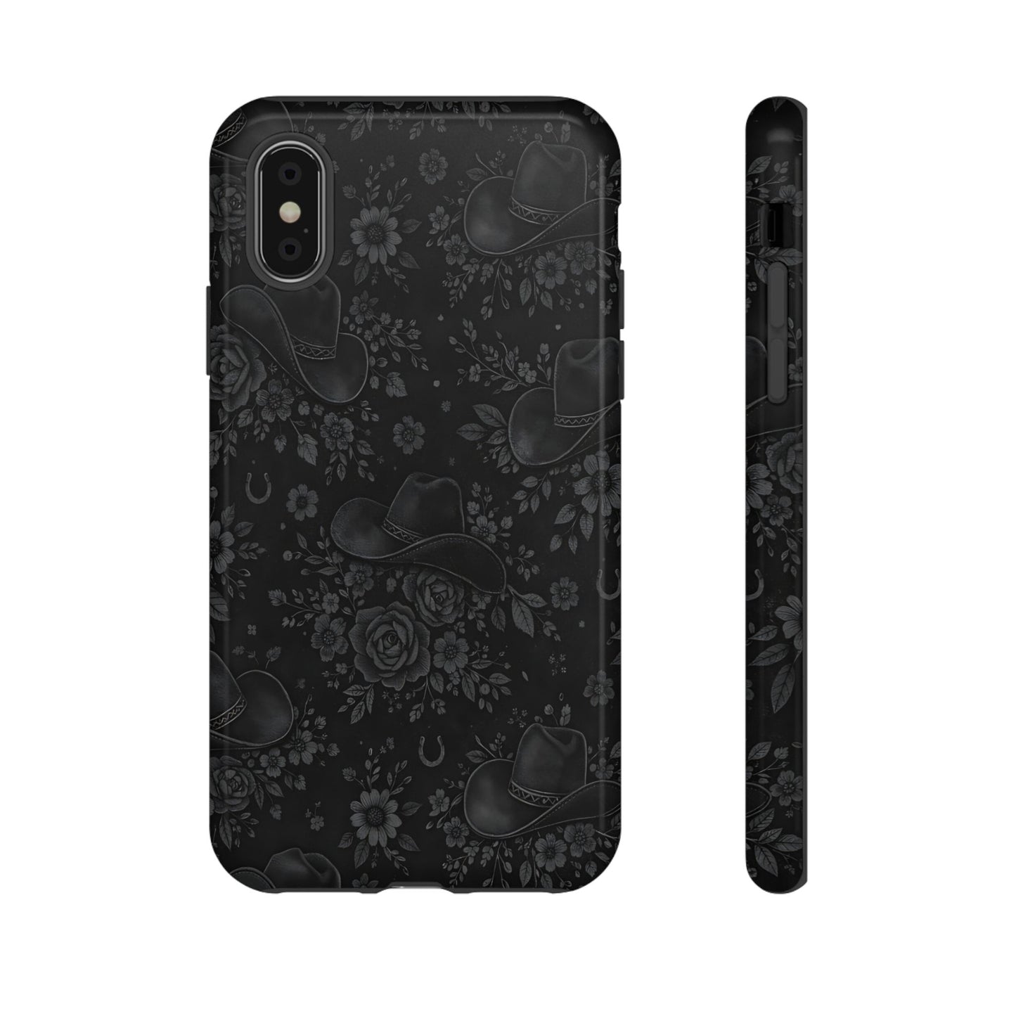 Western Noir Floral Hats Tough Case