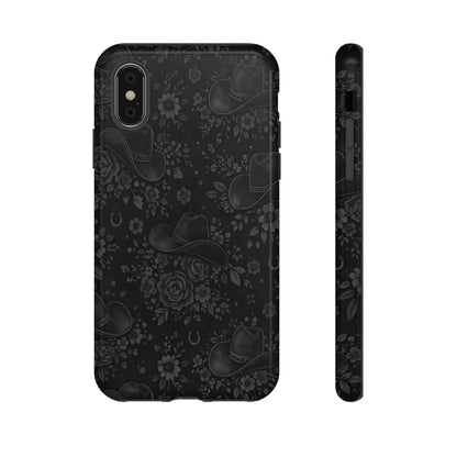 Western Noir Floral Hats Tough Case