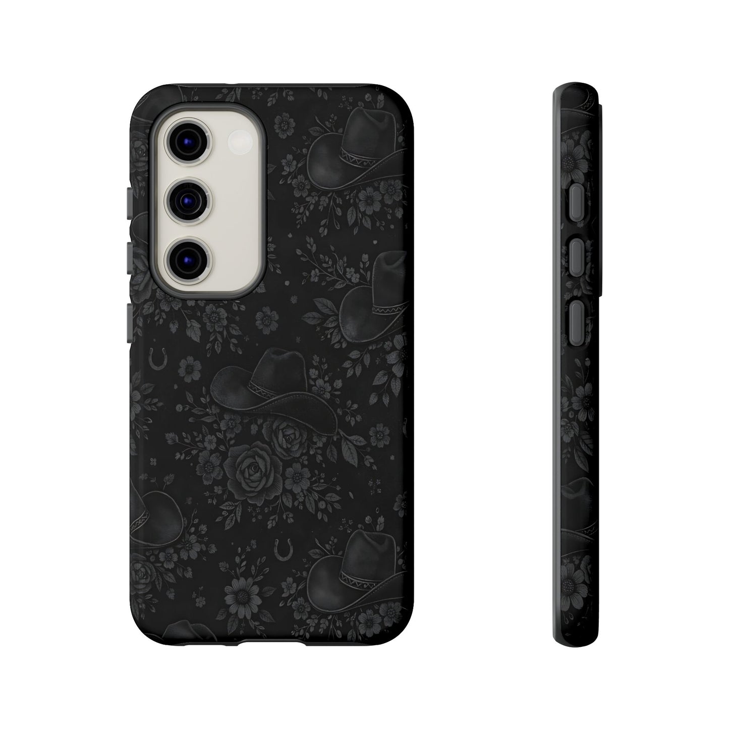 Western Noir Floral Hats Tough Case