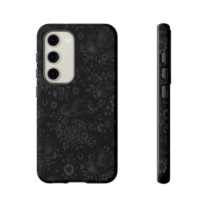Western Noir Floral Hats Tough Case