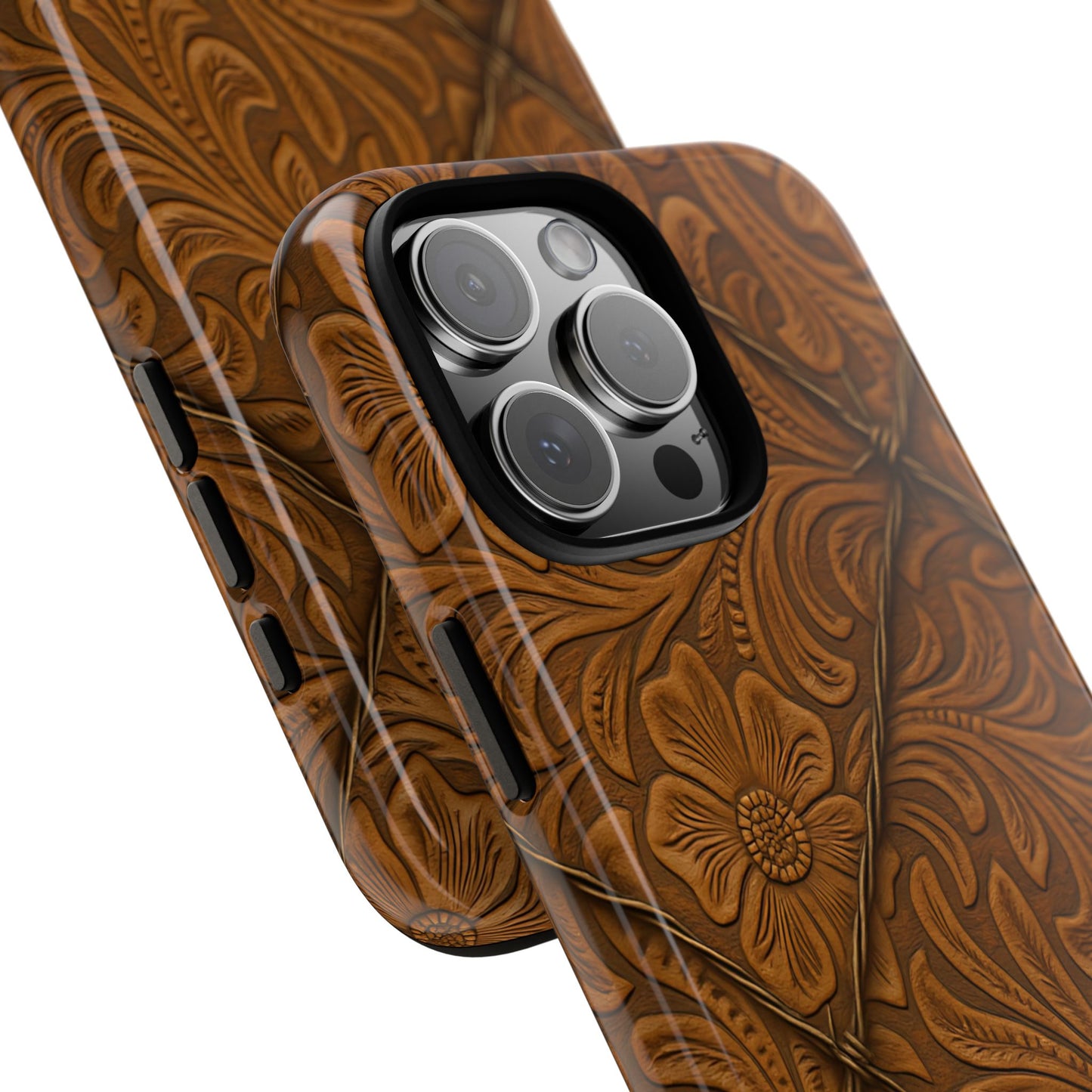 Faux Tooled Tan Barbed Wire Tough Phone Case