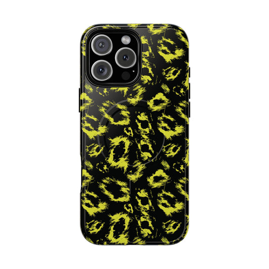 Neon Yellow Leopard Magnetic Case