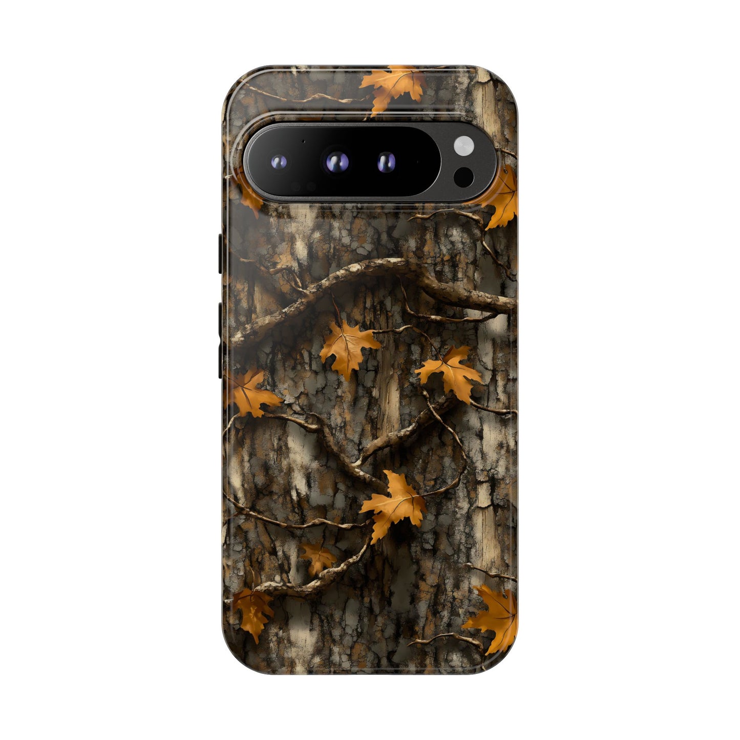 Orange Leaf Tree Camo Phone Case