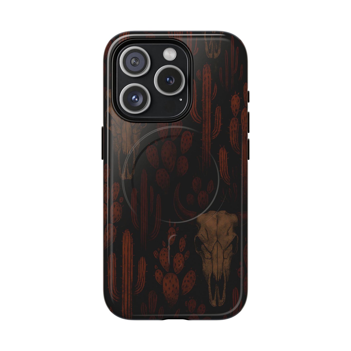 Midnight Cactus Bull Skull Magnetic Case