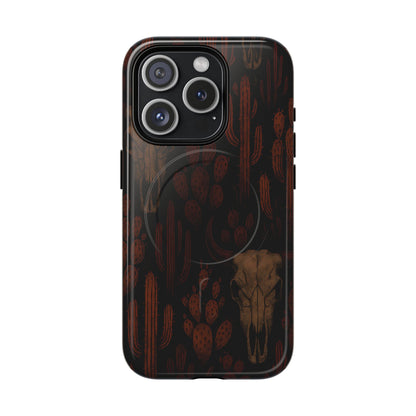 Midnight Cactus Bull Skull Magnetic Case