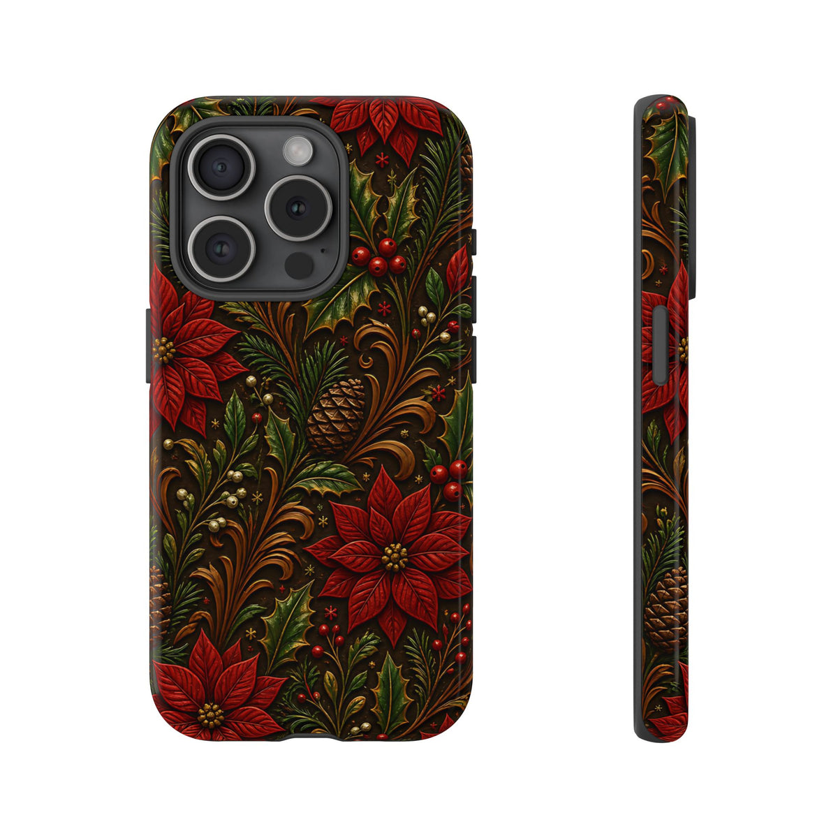 Carved Christmas Holly Tough Case