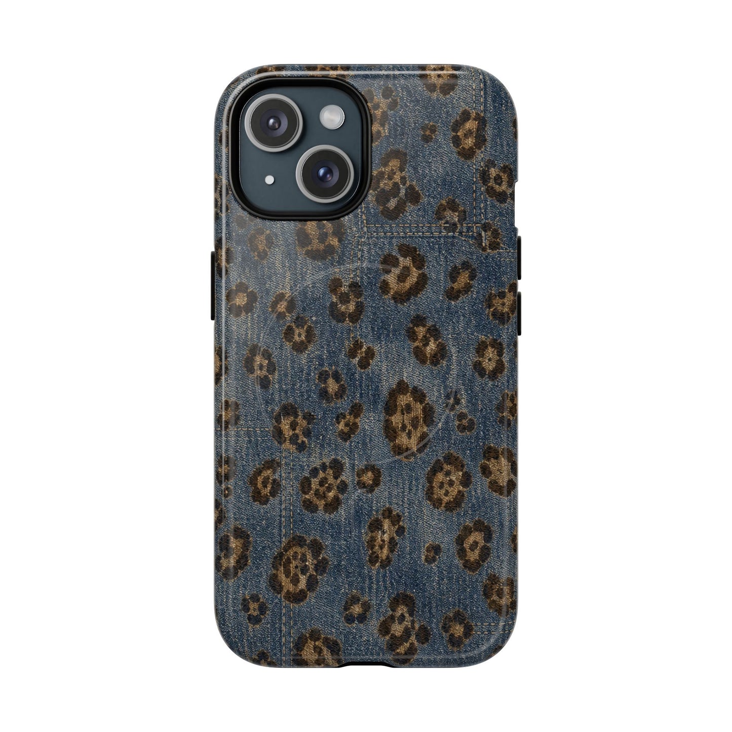 Denim Leopard Magnetic Case