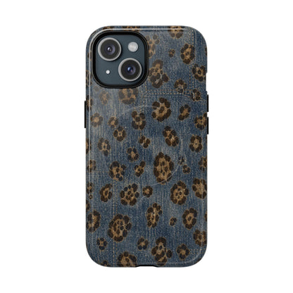 Denim Leopard Magnetic Case