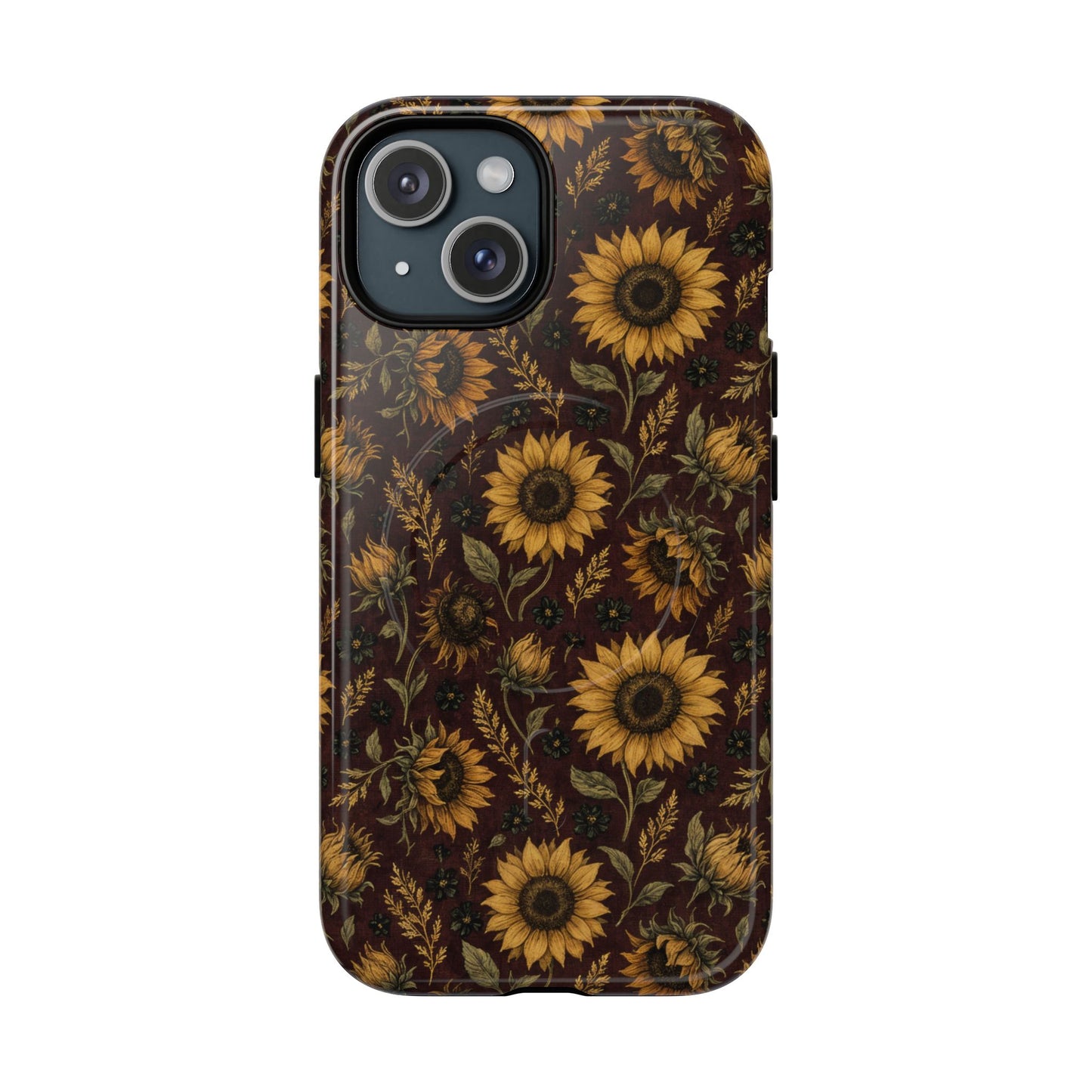 Burgundy Sunflowers Magnetic Case