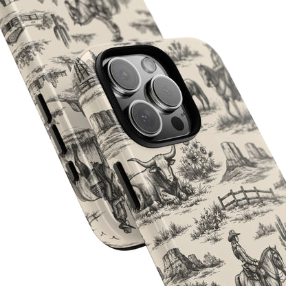 Western Toile Black Tough Case
