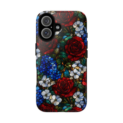 Patriotic Floral Glass Tough Case