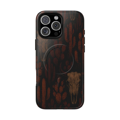 Midnight Cactus Bull Skull Magnetic Case