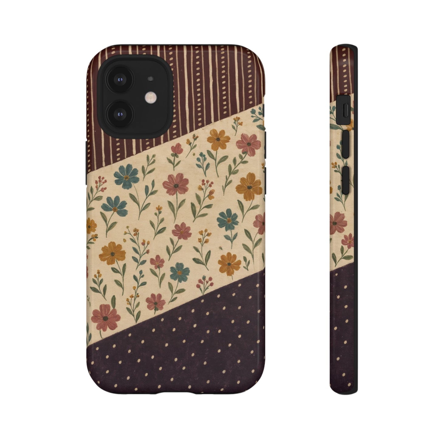 Fall Floral Stripe Tough Case