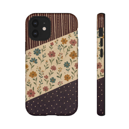 Fall Floral Stripe Tough Case