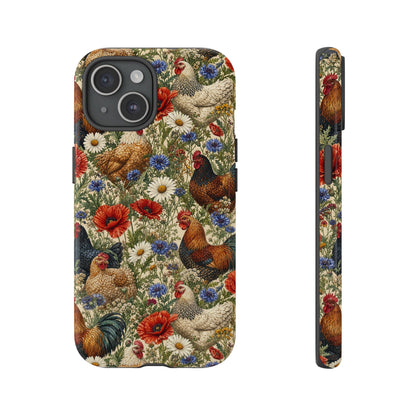 Patriotic Floral Chickens Tough Case