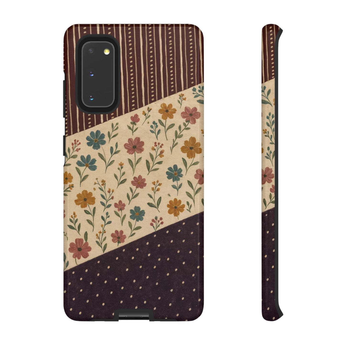Fall Floral Stripe Tough Case