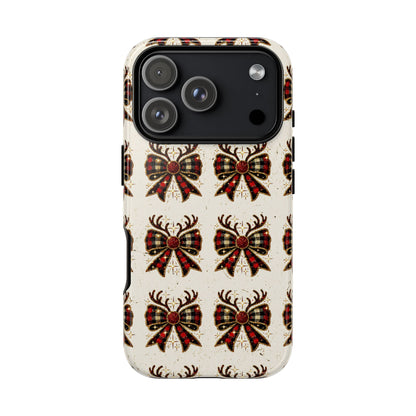 Christmas Antlers + Bows Tough Case