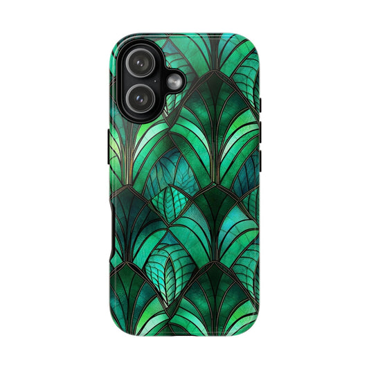 Emerald Green Stained Glass Tough Phone Case