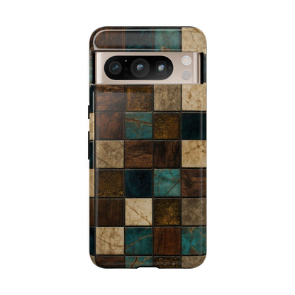 Teal Walnut Tile Tough Case
