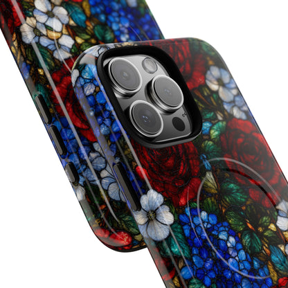 Patriotic Floral Glass Magnetic Case