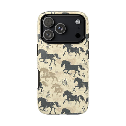 Taupe Horses Tough Phone Case