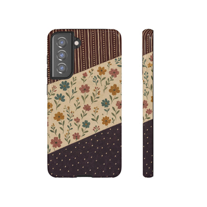 Fall Floral Stripe Tough Case